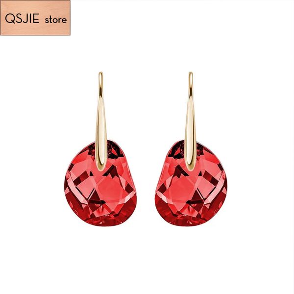 qsjie swa fashion jewelry simple pea tear red crystal lady noble earring charm romantic gift, Silver
qsjie swa fashion jewelry simple pea tear red crystal lady noble earring charm romantic gift, Silver