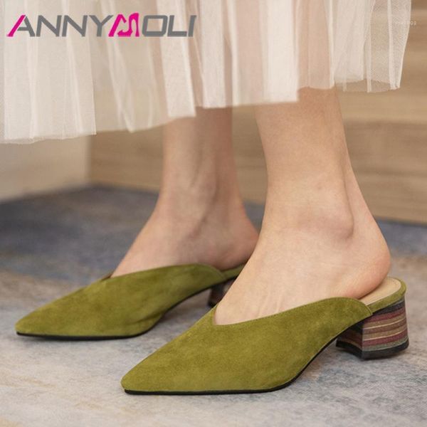 dress shoes annymoli block heel women mules genuine leather kid suede med heels pumps shallow pointed toe ladies footwear spring green1, Black
dress shoes annymoli block heel women mules genuine leather kid suede med heels pumps shallow pointed toe ladies footwear spring green1, Black