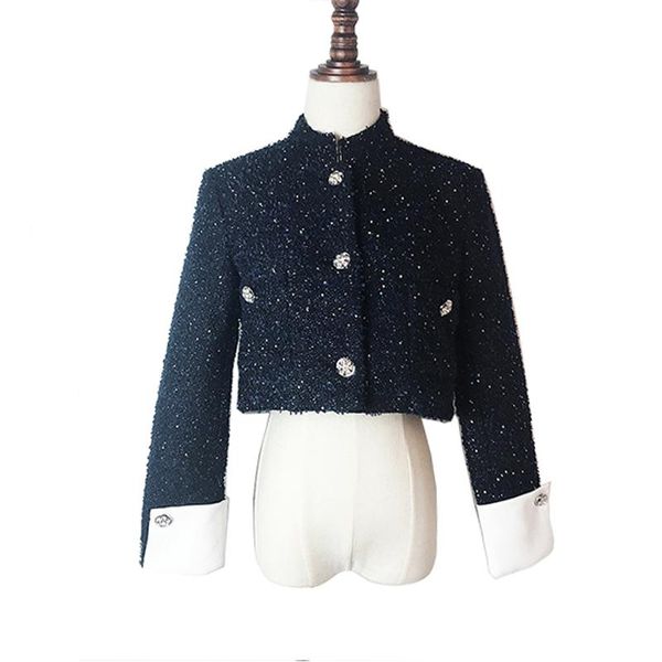 women's jackets perhaps u women nave blue tweed stand collar short jacket outwear spring autumn long sleeve button vintage elegeant c02, Black;brown
women's jackets perhaps u women nave blue tweed stand collar short jacket outwear spring autumn long sleeve button vintage elegeant c02, Black;brown