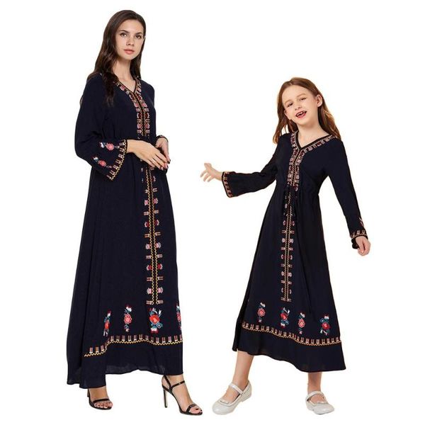 family matching outfits muslim women girls embroidery maxi dress mother and daughter abaya robe clothes v-neck dresses fashion, Blue
family matching outfits muslim women girls embroidery maxi dress mother and daughter abaya robe clothes v-neck dresses fashion, Blue