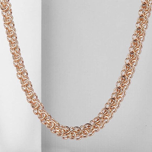 6mm wide womens mens chain swirl link rose gold filled gf necklace gn223, Silver