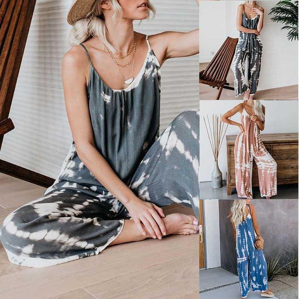 women jumpsuit sleeveless tie-dye beach boho casual 2020 summer homewear beach vacation high street romper overalls dropshipping1, Black;white
women jumpsuit sleeveless tie-dye beach boho casual 2020 summer homewear beach vacation high street romper overalls dropshipping1, Black;white