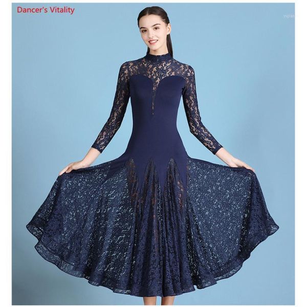 modern dance skirt lace long sleeve ballroom dance dress waltz ballroom dress women's competition clothes1, Black;red
modern dance skirt lace long sleeve ballroom dance dress waltz ballroom dress women's competition clothes1, Black;red