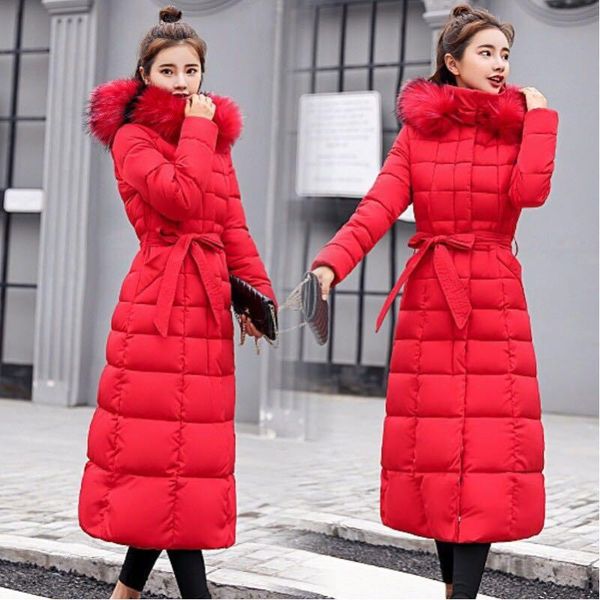 women's down & parkas winter cotton padded jacket for long style over the knee big hair collar thickened slim fitting coat, Black
women's down & parkas winter cotton padded jacket for long style over the knee big hair collar thickened slim fitting coat, Black