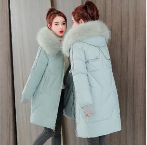 wholesale new women's loose winter mid-length large fur collar over the knee thickened thin cotton jacket, Black
wholesale new women's loose winter mid-length large fur collar over the knee thickened thin cotton jacket, Black