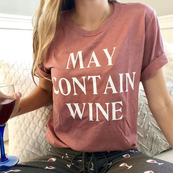 selling womens clothes may contain wine letter printed cotton short sleeve t-shirt, White
selling womens clothes may contain wine letter printed cotton short sleeve t-shirt, White