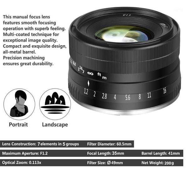 lenses est camera lens 35mm f1.2 manual focus metal casing durable lighweight for fuji x1
lenses est camera lens 35mm f1.2 manual focus metal casing durable lighweight for fuji x1