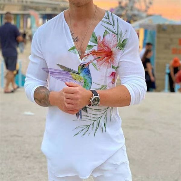 men t-shirt long sleeves harajuku tees animal printed v-neck loose tshirts spring autumn streetwear fashion clothes 220312, White;black
men t-shirt long sleeves harajuku tees animal printed v-neck loose tshirts spring autumn streetwear fashion clothes 220312, White;black