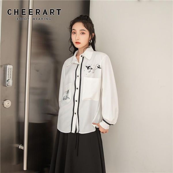 women's blouses & shirts cheerart autumn long sleeve women blouse button up collar white shirt casual embroidered lantern korean
women's blouses & shirts cheerart autumn long sleeve women blouse button up collar white shirt casual embroidered lantern korean