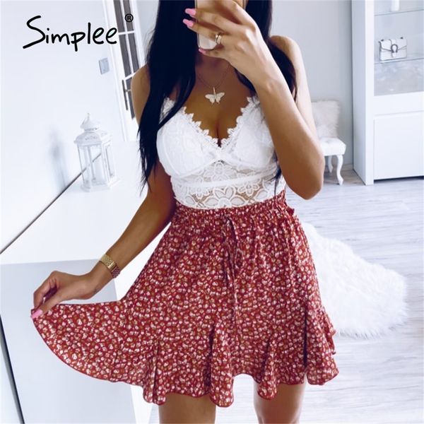 simplee a-line skirts women summer boho high waist ruffles floral print female skirt casual beach wear lace up ladies mini skirt lj200820, Black
simplee a-line skirts women summer boho high waist ruffles floral print female skirt casual beach wear lace up ladies mini skirt lj200820, Black