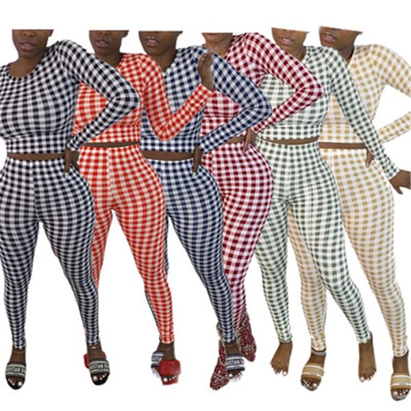 women plaid sports sets fashion long sleeve round neck trousers suits designer female autumn new casual slim elastic waist tracksuits, Gray
women plaid sports sets fashion long sleeve round neck trousers suits designer female autumn new casual slim elastic waist tracksuits, Gray