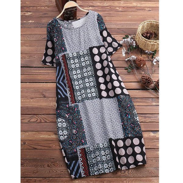 ladies elegant print summer dress women vintage short sleeve round neck streetwear home loose dress robe longue femme, Black;gray
ladies elegant print summer dress women vintage short sleeve round neck streetwear home loose dress robe longue femme, Black;gray