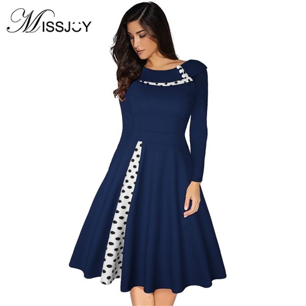 missjoy 2020 plus size 3xl women vintage retro long sleeves 1950s cocktail ploka dot printed button patchwork midi party dress lj200818, Black;pink
missjoy 2020 plus size 3xl women vintage retro long sleeves 1950s cocktail ploka dot printed button patchwork midi party dress lj200818, Black;pink
