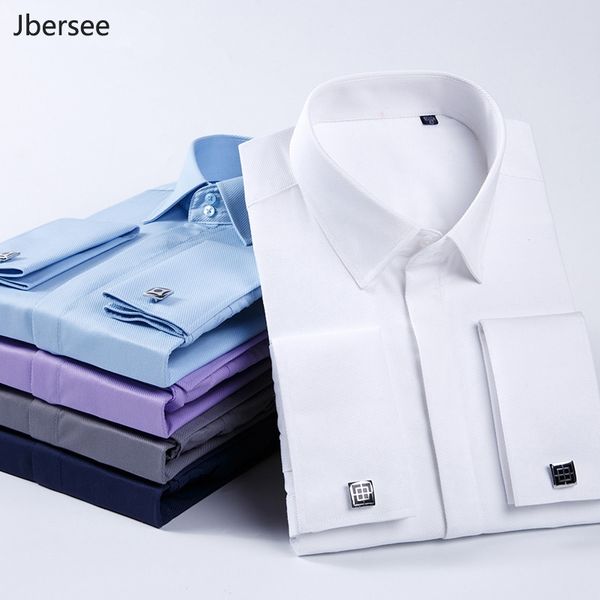 jbersee plus size men fashions french cuff luxury shirt men slim fit casual brand long sleeve wedding party mens dress shirts 201123, White;black
jbersee plus size men fashions french cuff luxury shirt men slim fit casual brand long sleeve wedding party mens dress shirts 201123, White;black