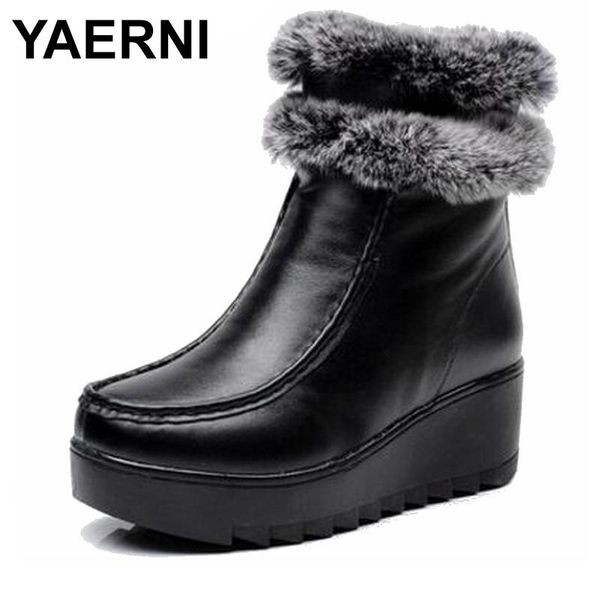 yaerni fur winter boots genuine leather 2020 cowhide women's boots female snow plush ankle zip zapatos mujer botas e394, Black
yaerni fur winter boots genuine leather 2020 cowhide women's boots female snow plush ankle zip zapatos mujer botas e394, Black
