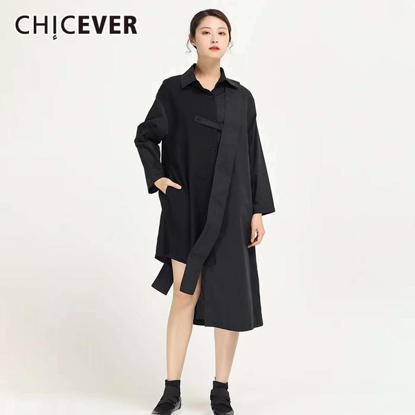 chicever irregular hem dress for women lapel collar long sleeve patchwork lace up shirt dresses female 2020 fashion new clothing1, Black;gray
chicever irregular hem dress for women lapel collar long sleeve patchwork lace up shirt dresses female 2020 fashion new clothing1, Black;gray