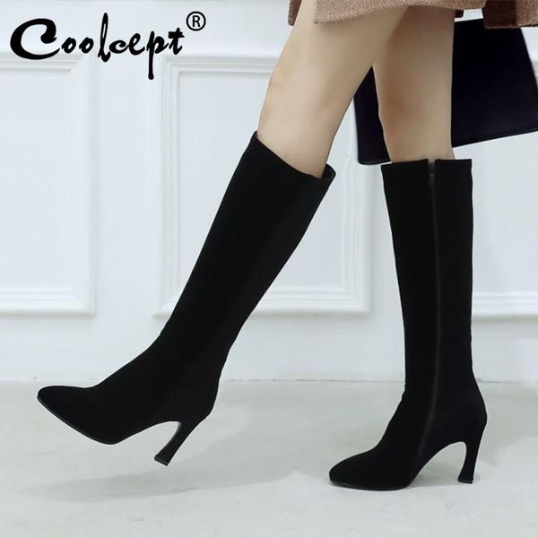 boots coolcept fashion women knee high pointed toe side zipper heel shoes winter warm long woman footwear size 33-43, Black
boots coolcept fashion women knee high pointed toe side zipper heel shoes winter warm long woman footwear size 33-43, Black