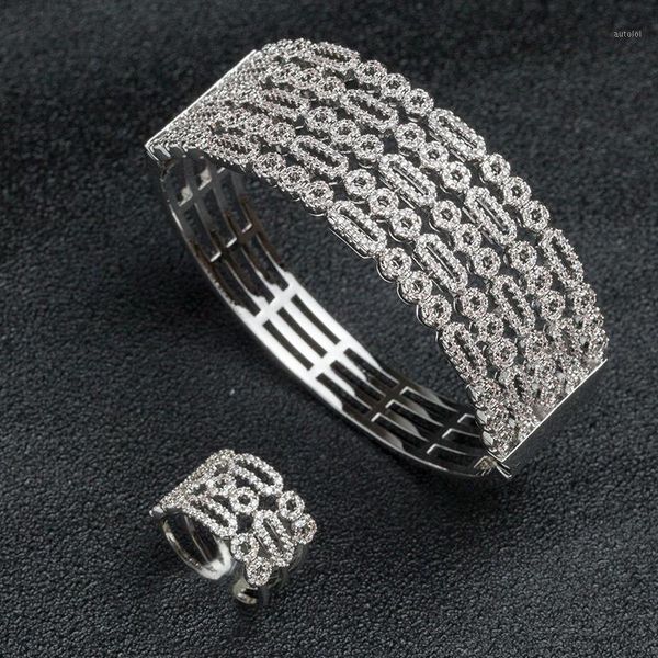 classic full white zircon copper plaid hollow hyperbole bracelet ring lady jewelry 2pcs hand set plating1, Black
classic full white zircon copper plaid hollow hyperbole bracelet ring lady jewelry 2pcs hand set plating1, Black