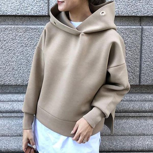 women solid hoodie autumn spring 2020 office ladies elegant pullover hooded coat japanese korean causal outwear brown, Black
women solid hoodie autumn spring 2020 office ladies elegant pullover hooded coat japanese korean causal outwear brown, Black
