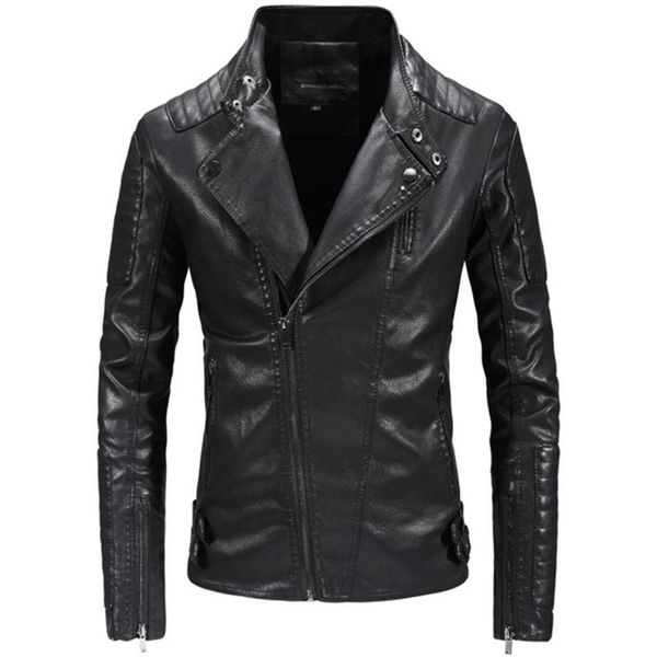 leather jacket 2020 autumn and winter men's solid diagonal zipper stand collar slim hip hop fleece warm men's leather jacket, Black
leather jacket 2020 autumn and winter men's solid diagonal zipper stand collar slim hip hop fleece warm men's leather jacket, Black