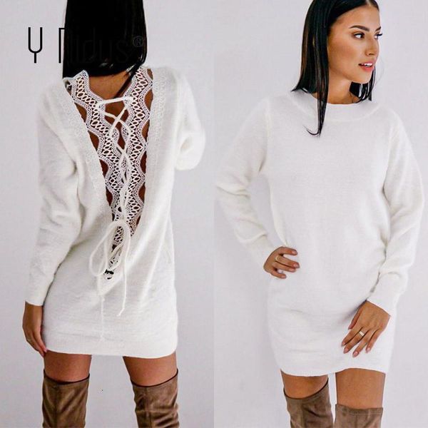 women winter pullover dresses 2021 lace hollow out white dress long sleeve loose soft velvet knit dress femme robe vestidos, Black;gray
women winter pullover dresses 2021 lace hollow out white dress long sleeve loose soft velvet knit dress femme robe vestidos, Black;gray