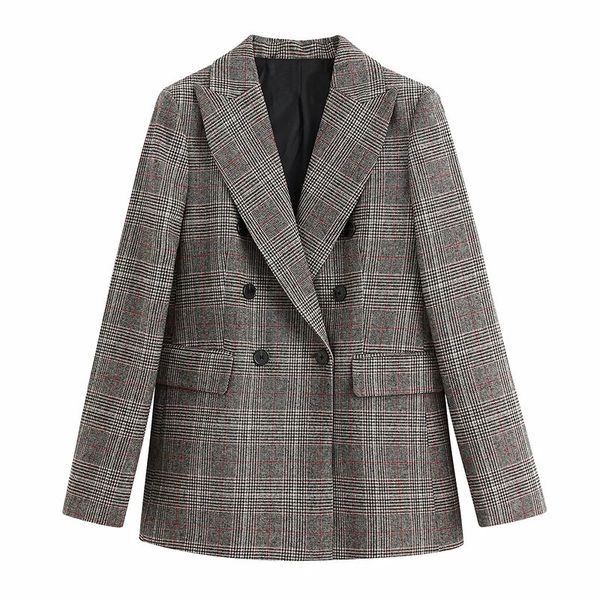 2021 women new fashion elegant commute plaid coat female work double-breasted lapel long sleeves jacket chic top, Black
2021 women new fashion elegant commute plaid coat female work double-breasted lapel long sleeves jacket chic top, Black