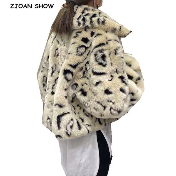 women's fur & faux winter women lapel hairy shaggy leopard jacket long sleeve short furry coat loose vintage outerwear, Black
women's fur & faux winter women lapel hairy shaggy leopard jacket long sleeve short furry coat loose vintage outerwear, Black