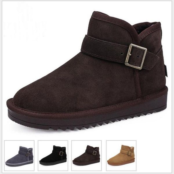 women snow boots genuine leather ankle boots warm winter fashion buckle strap new platform ladies shoe large size 35-44, Black
women snow boots genuine leather ankle boots warm winter fashion buckle strap new platform ladies shoe large size 35-44, Black