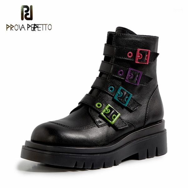 prova perfetto fashion temperament boots women thick bottom colour mixture genuine leather zipper-sid belt buckle ankle botas1, Black
prova perfetto fashion temperament boots women thick bottom colour mixture genuine leather zipper-sid belt buckle ankle botas1, Black