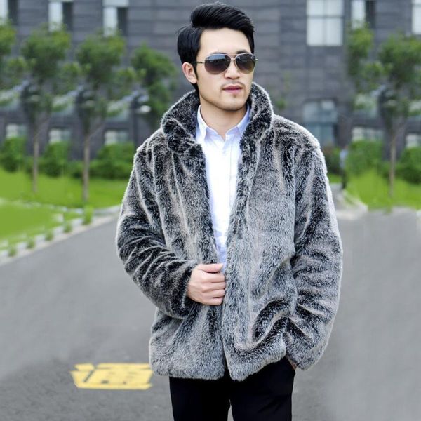 men's fur & faux autumn winter fashion men warm coats turn-down collar full sleeve slim vintage clothing male, Black
men's fur & faux autumn winter fashion men warm coats turn-down collar full sleeve slim vintage clothing male, Black