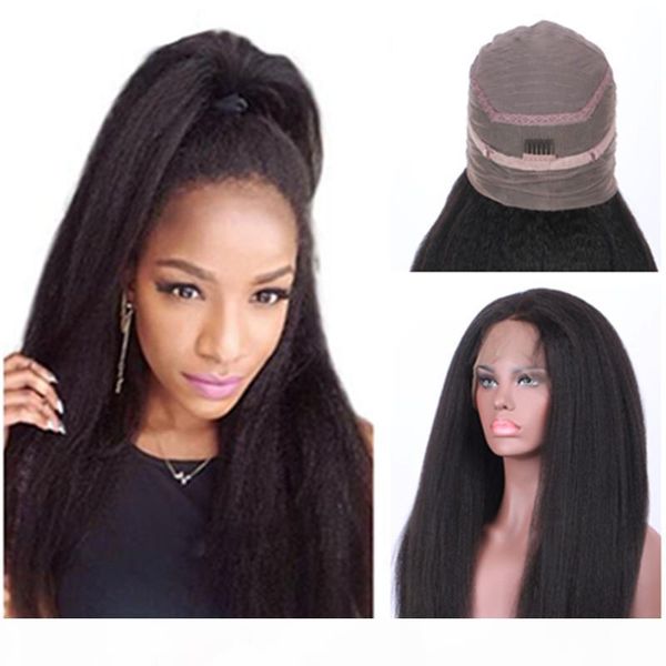 kinky straight 360 lace frontal wig with baby hair brazilian remy human hair wigs straight light yaki 360 lace wigs for black women, Black;brown
kinky straight 360 lace frontal wig with baby hair brazilian remy human hair wigs straight light yaki 360 lace wigs for black women, Black;brown