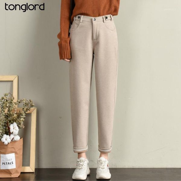 women's pants & capris tonglord woolen women 2021 winter elastic high waist thick warm harem pant female solid loose straight trousers, Black;white
women's pants & capris tonglord woolen women 2021 winter elastic high waist thick warm harem pant female solid loose straight trousers, Black;white