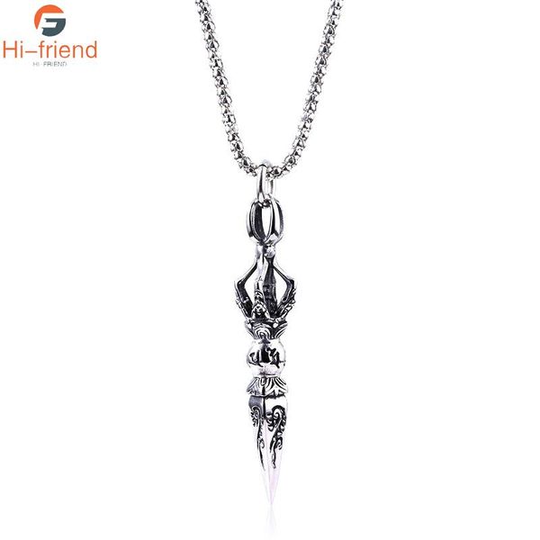 men retro six-word mantra vajra pendant necklaces buddhist big mantra bodyguard long chain gothic necklace punk jewelry for man, Silver
men retro six-word mantra vajra pendant necklaces buddhist big mantra bodyguard long chain gothic necklace punk jewelry for man, Silver