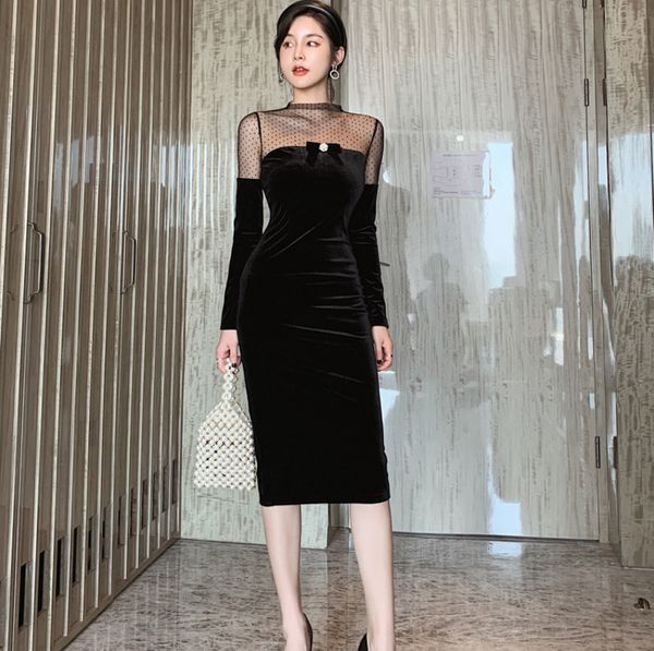 2021 new skinny polka dot fashion ladies in long women's dress l6cw, Black;gray
2021 new skinny polka dot fashion ladies in long women's dress l6cw, Black;gray