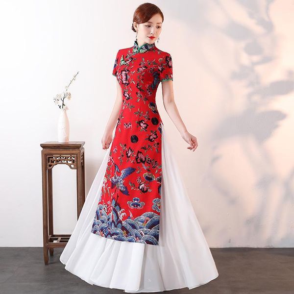 lady vintage floral print long cheongsam big size 5xl satin elegant fit and flare qipao red chinese bride wedding dress gown1
lady vintage floral print long cheongsam big size 5xl satin elegant fit and flare qipao red chinese bride wedding dress gown1