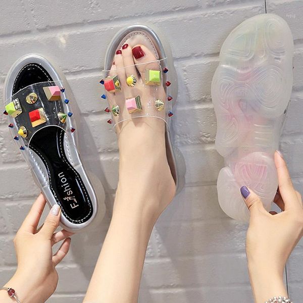 slippers for women 2021 summer rivets and thick bottoms students to wear transparent wet net red in summer1, Black
slippers for women 2021 summer rivets and thick bottoms students to wear transparent wet net red in summer1, Black