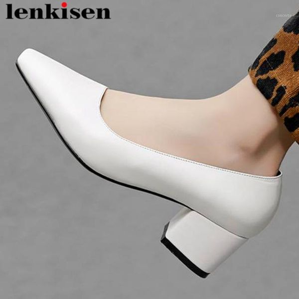 lenkisen office lady chunky med heels slip on square toe natural leather pumps european designer career dress spring shoes l011, Black
lenkisen office lady chunky med heels slip on square toe natural leather pumps european designer career dress spring shoes l011, Black