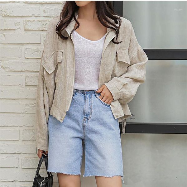 2019 autumn new korean casual cotton linen jacket fashion tooling wind women jacket stand collar big pocket loose coat, Black;brown
2019 autumn new korean casual cotton linen jacket fashion tooling wind women jacket stand collar big pocket loose coat, Black;brown