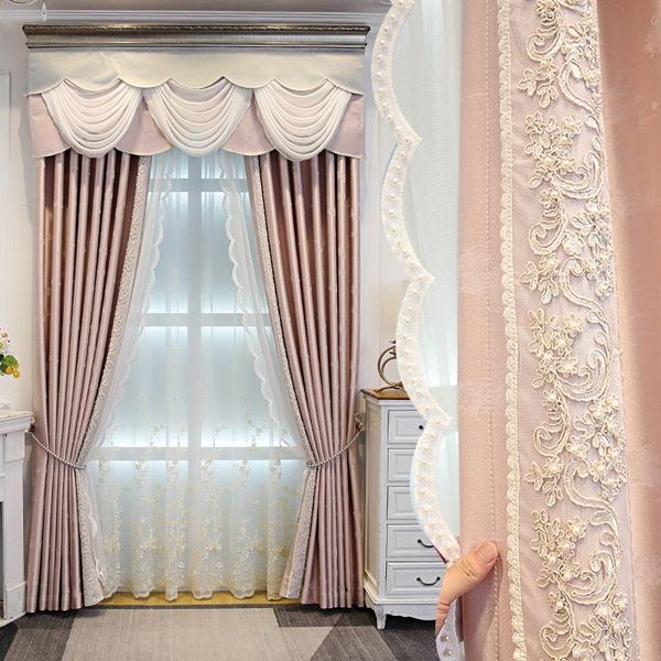 curtain & drapes romatic lace embroidered curtains for living room luxury pink blackout bedroom valance jk236z
curtain & drapes romatic lace embroidered curtains for living room luxury pink blackout bedroom valance jk236z