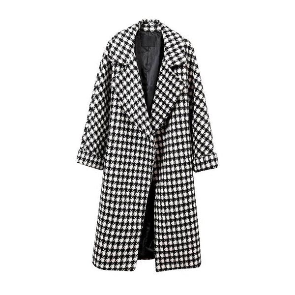 houndstooth wool coat outer wear women black white plaid casual long coats thick warm collar windbreaker jacket female new 2021
houndstooth wool coat outer wear women black white plaid casual long coats thick warm collar windbreaker jacket female new 2021