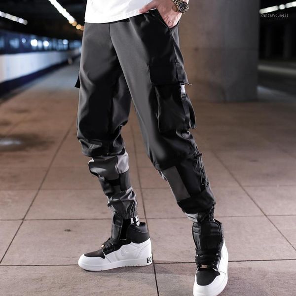 men's pants hip hop streetwear men's splice ribbons pockets joggers fashion casual cargo trousers overalls elastic waist pants1, Black
men's pants hip hop streetwear men's splice ribbons pockets joggers fashion casual cargo trousers overalls elastic waist pants1, Black