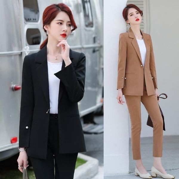 new arrival formal black blazer women business suits ladies pant and jacket sets elegant work office uniform styles, White 
new arrival formal black blazer women business suits ladies pant and jacket sets elegant work office uniform styles, White
