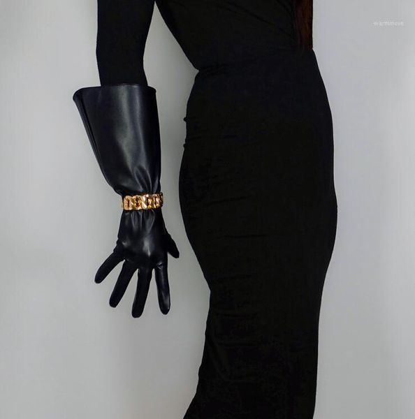 Women' runway fashion wide sleeve PU leather glove lady' club performance party leather long plus size glove 38cm R32641, Blue;gray
Women' runway fashion wide sleeve PU leather glove lady' club performance party leather long plus size glove 38cm R32641, Blue;gray