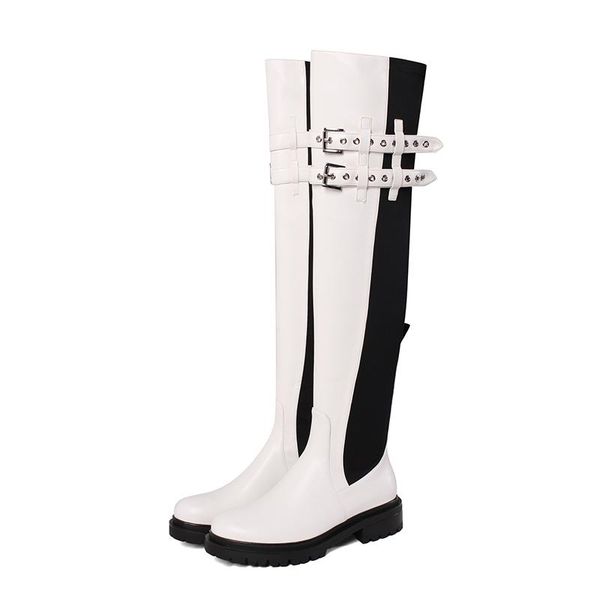 fashion designer women knee high boots 2020 autumn winter leather platform knight boots with belt buckle women motorcycle, Black
fashion designer women knee high boots 2020 autumn winter leather platform knight boots with belt buckle women motorcycle, Black