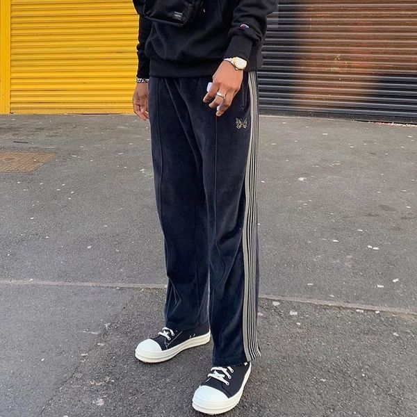 2021 european fashion brand needles miracle new embroidered butterfly flannel trousers men's high street casual sports pants raoq, Black
2021 european fashion brand needles miracle new embroidered butterfly flannel trousers men's high street casual sports pants raoq, Black