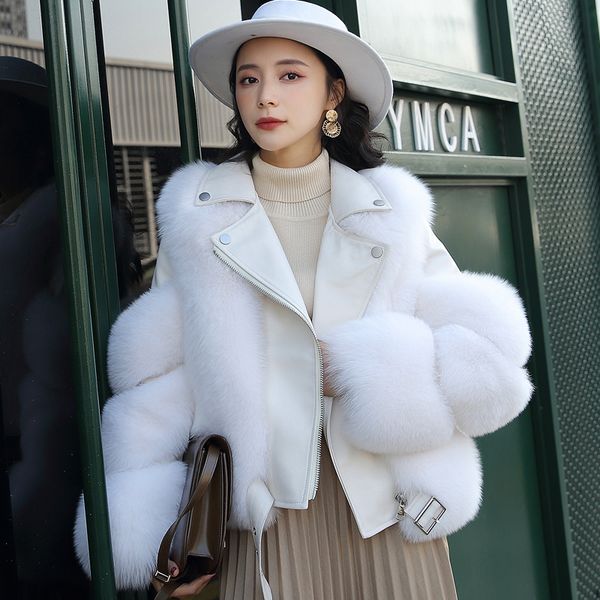 2020 luxury short winter jacket women real fox fur coat 100% genuine sheepskin leather jackets thicken warm streetwear outwearx1019, Black
2020 luxury short winter jacket women real fox fur coat 100% genuine sheepskin leather jackets thicken warm streetwear outwearx1019, Black