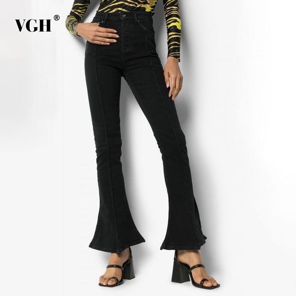 vgh casual denim flare pant for women high waist full length minimalist slim straight trousers female 2020 fall fashion new tide, Blue
vgh casual denim flare pant for women high waist full length minimalist slim straight trousers female 2020 fall fashion new tide, Blue
