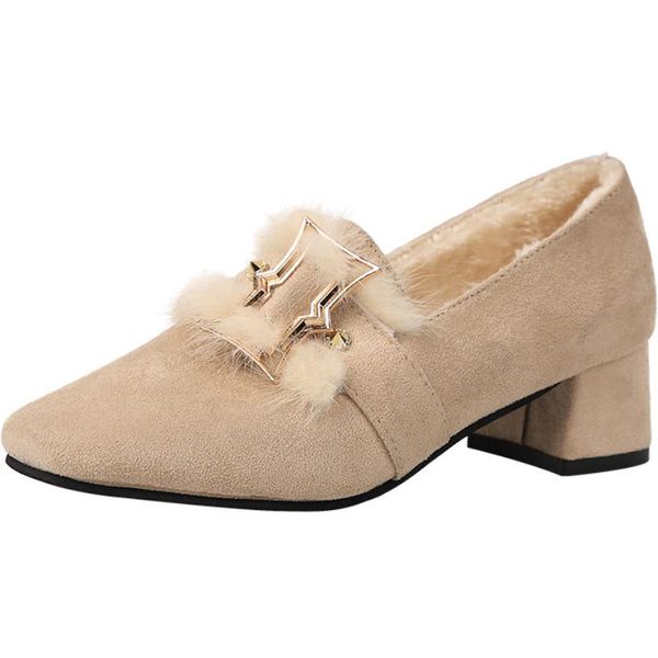 2020 new spring women shoes woman warm plush rivet metal buckle casual shoes female slip on square toe high heels ladies pumps, Black
2020 new spring women shoes woman warm plush rivet metal buckle casual shoes female slip on square toe high heels ladies pumps, Black