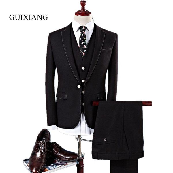 2020 new seasons men's fashion solid suit men business casual single button wedding suits (jacket, vest and pants, White;black
2020 new seasons men's fashion solid suit men business casual single button wedding suits (jacket, vest and pants, White;black