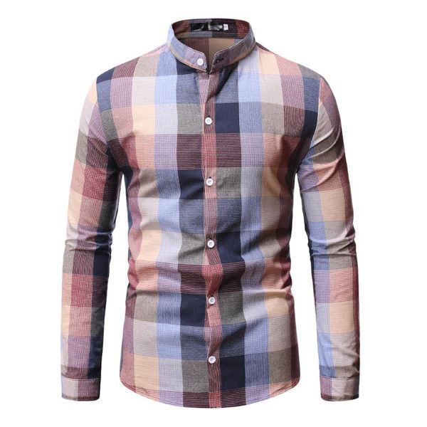 stand-up collar plaid shirt long sleeve comfortable business men's shirt streetwear casual shirts dress chemise homme, White;black
stand-up collar plaid shirt long sleeve comfortable business men's shirt streetwear casual shirts dress chemise homme, White;black